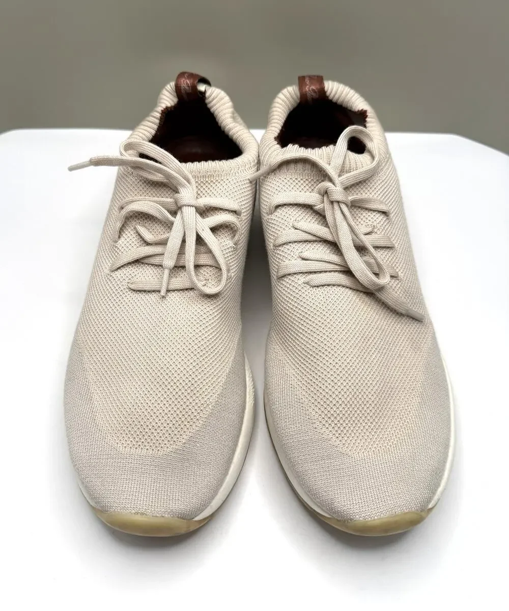 Loro Piana 360 LP Flexy Walk Size 42 Cream Fabric and Leather Lace Up Sneakers
